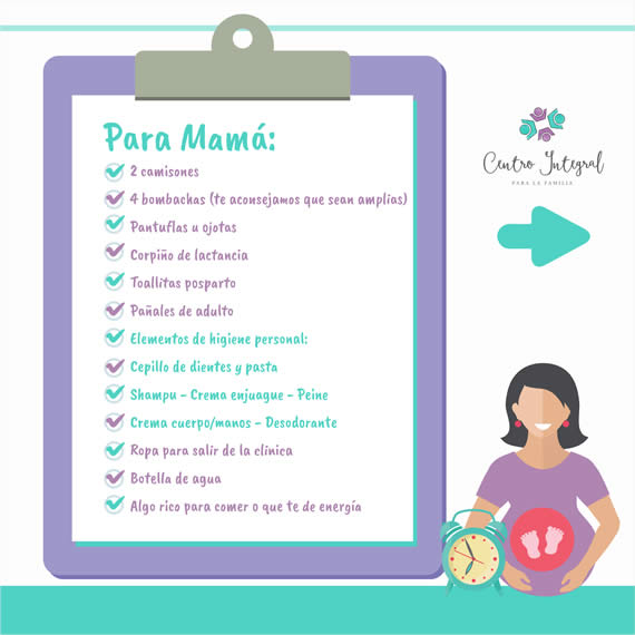Preparación del bolso para la clínica