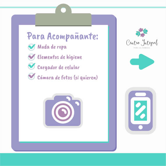 Preparación del bolso para la clínica