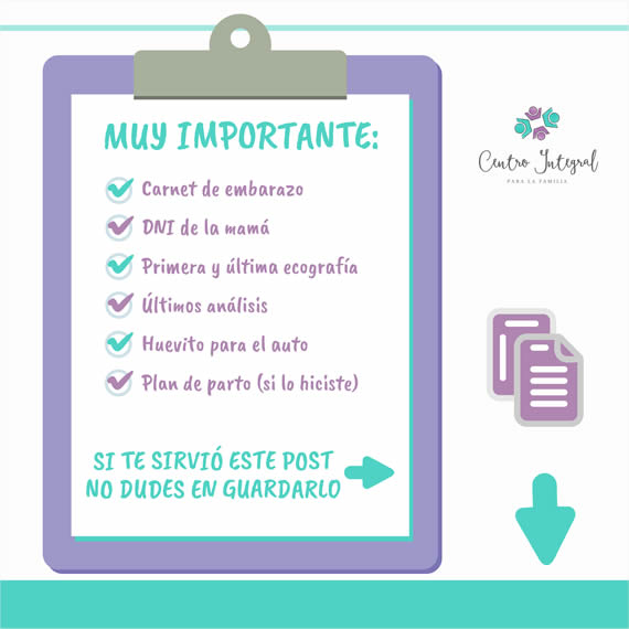 Preparación del bolso para la clínica
